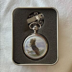 AI Agnew Pocket Watch with Eagle Design